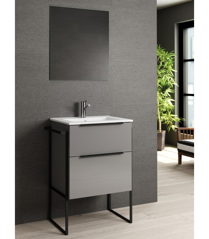 Mueble de 120 cm - GALSAKY detalles negros con doble lavabo de Coycama